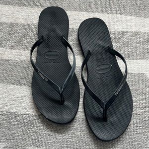 Black Havaianas Flip Flops 37-38